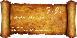 Fekete Júlia névjegykártya